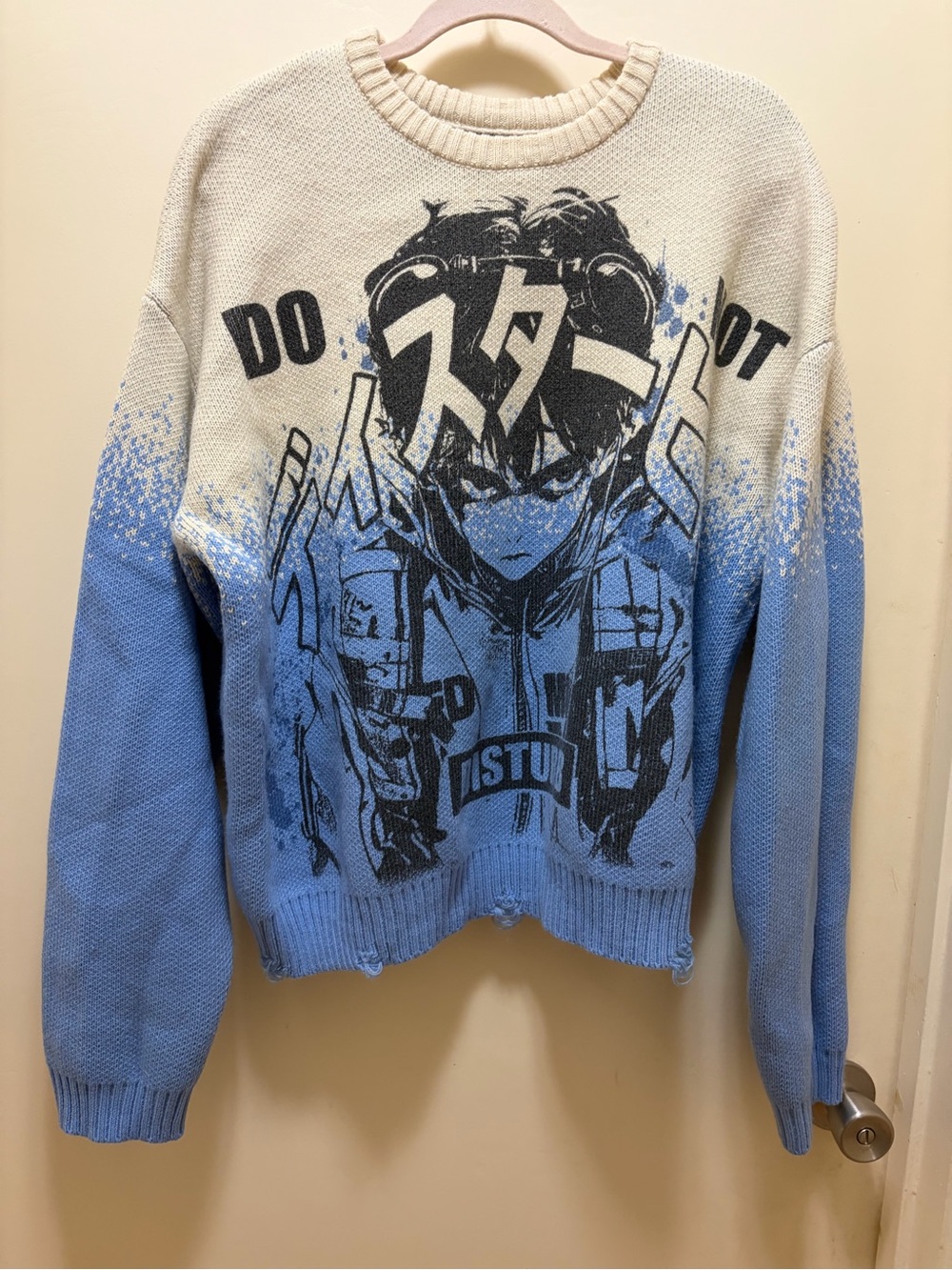 PacSun Gradient Crewneck Sweater with Graphic Anime Print